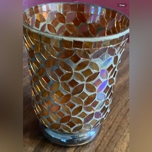 Vintage mosaic mirrored candle holder